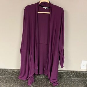 9/3  heart & crush purple soft long open cardigan sweater 3x